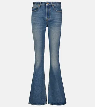 High-rise bootcut jeans
