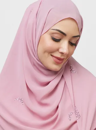 Chiffon Hijab With Stone Work