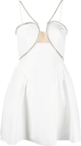 Crystal-Embellished Cut-Out Minidress