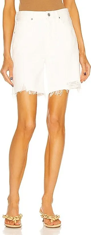 Citizens of Humanity Camilla Frayed Hem Short in White