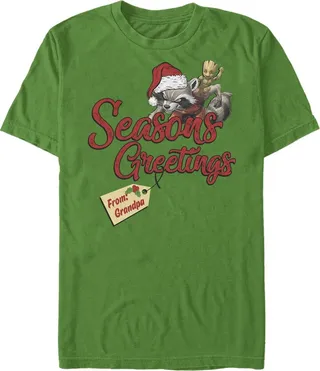 Men's Marvel Guardians of the Galaxy Grandpa Greetings T-Shirt - Kelly Green - 3X Large