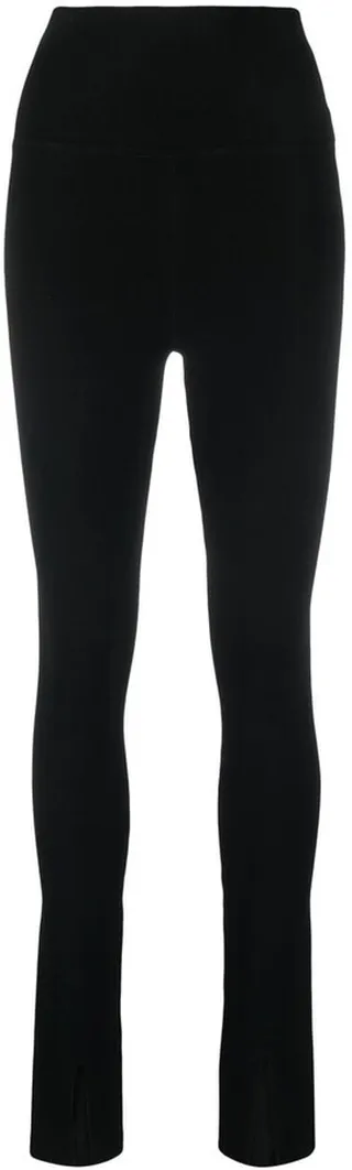 High-Waisted Slit-Detail Trousers