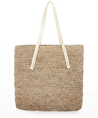 Karibo Raffia Metallic Beach Tote