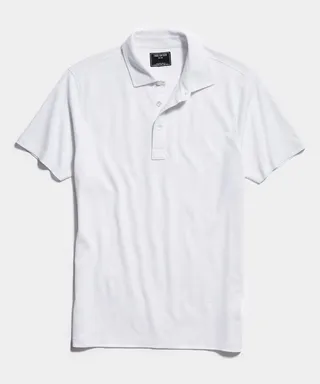 Fine Pique Polo in White