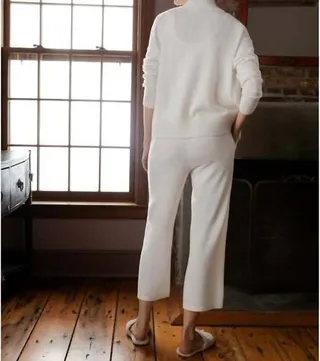 Cashmere Bomber Jacket in Soft White
