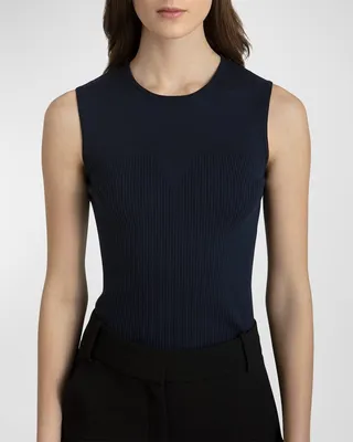 Renoir B Sleeveless Ribbed Crewneck Pullover