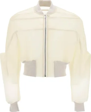 Rick Owens Semi-Transparent Leather Bomber Jacket
