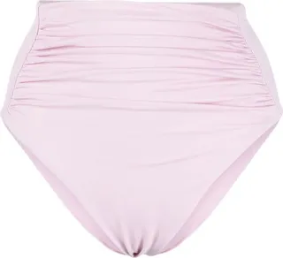 High-Waisted Gathered Bikini Bottoms