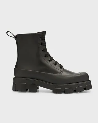 Men's Lug-Sole Leather Combat Boots