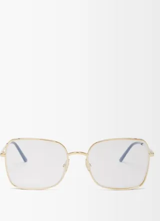 Panthère De Cartier Square-frame Metal Glasses