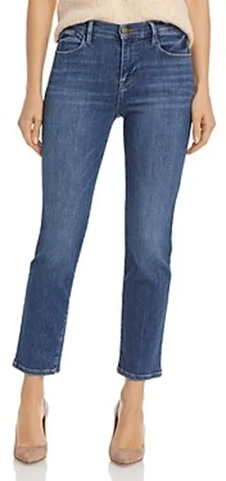 Frame Le High High Rise Straight Leg Ankle Jeans in Bestia