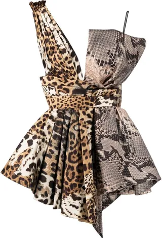 Leopard-Print Flared Mini Dress