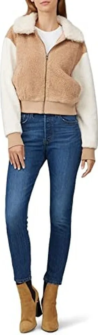 MINKPINK Rent The Runway Pre-Loved Mix Faux Fur Bomber Jacket