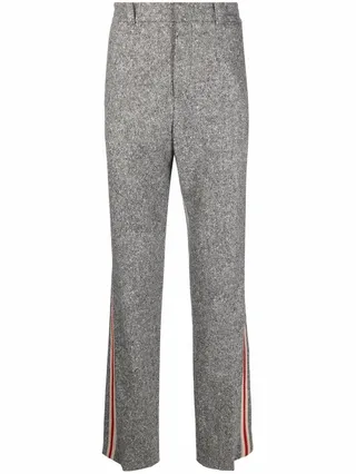 Side-Stripe Straight-Leg Trousers