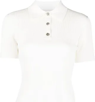 Recycled Rib-Knit Polo Top