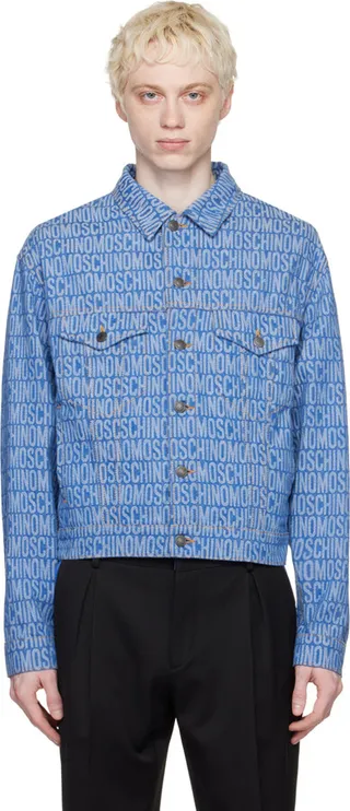 Moschino Blue Jacquard Denim Jacket
