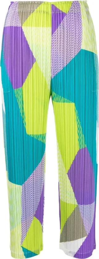 Fully-Pleated Cropped Trousers