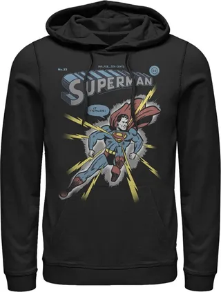 Men's Superman Electrified Pull Over Hoodie - Black - 3X Large
