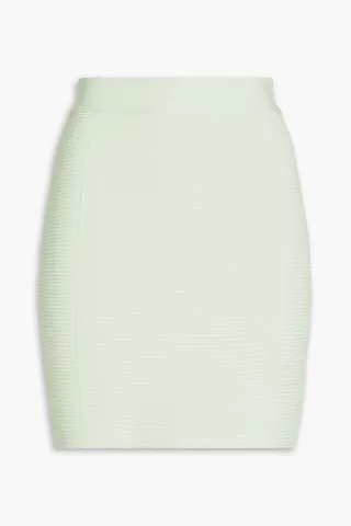 Ribbed-knit mini skirt