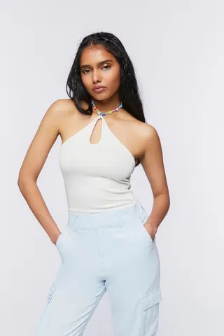 Beaded Halter Bodysuit