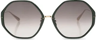 Linda Farrow Alona Geometric Frame Sunglasses
