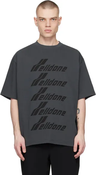 We11done Gray Printed T-Shirt