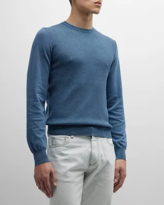 Men's Textured Crewneck Sweater