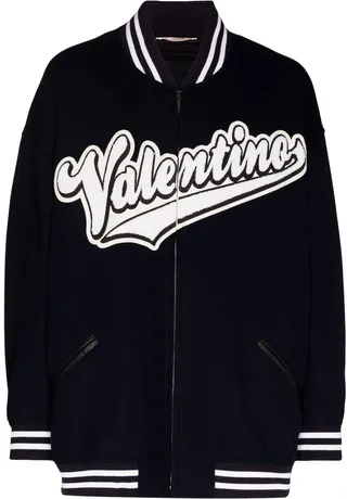 Embroidered-Logo Bomber Jacket