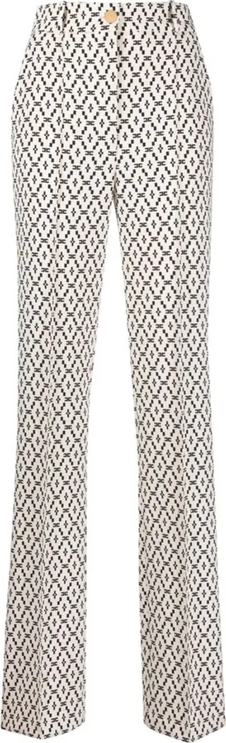 Monogram-Print High-Waisted Trousers