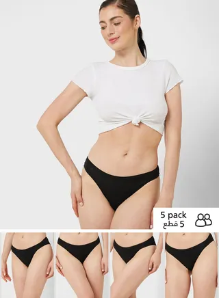 5 Pack No Vpl Cotton Modal High Leg Knickers