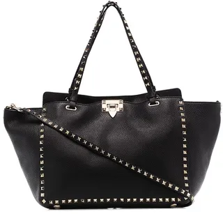 medium Rockstud leather tote