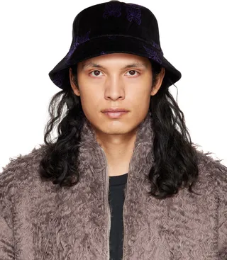 NEEDLES Black Papillon Bucket Hat