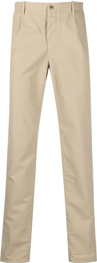 Pleat-Detail Straight-Leg Trousers