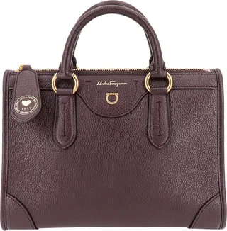 Leather handbag with iconic Gancino