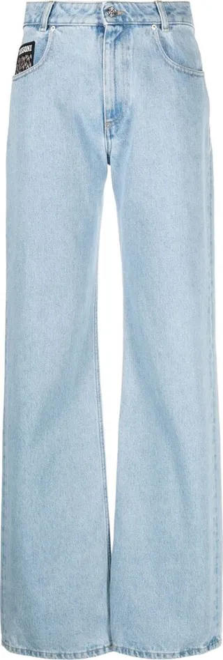 Logo-Patch Wide-Leg Jeans
