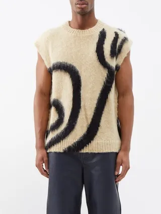 Currain Abstract-intarsia Wool-blend Sweater Vest