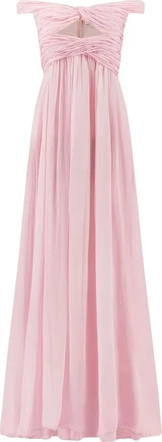 Off-Shoulder Silk Gown