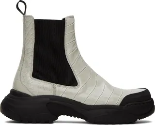 GmbH Gray Croc Chelsea Boots