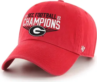 Men's '47 Brand Red Georgia Bulldogs 2022 Sec Conference Champions Clean Up Adjustable Hat