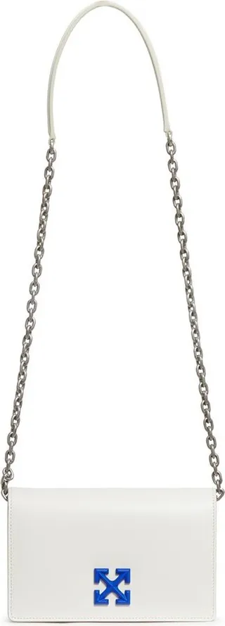 Off-White Logo Plaque Foldover Top Shoulder Bag