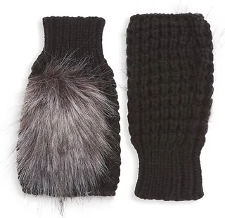 Faux Fur Knit Mittens