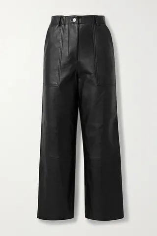 Deadwood - + Net Sustain Presley Leather Wide-leg Pants - Black