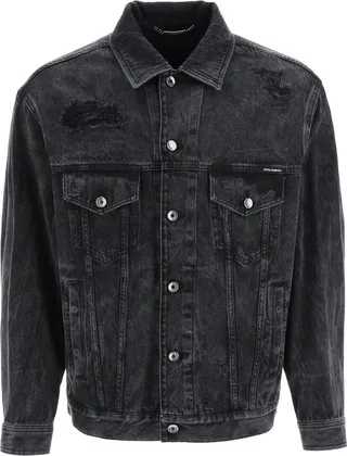 Dolce & Gabbana Logo-Plaque Buttoned Denim Jacket
