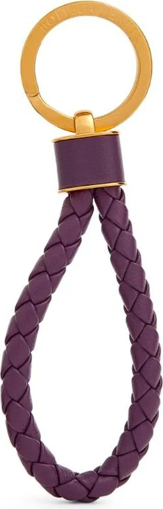 Bottega Veneta Leather Intreccio Keyring