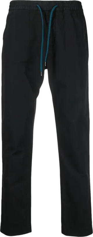 Drawstring-Waist Straight-Leg Trousers