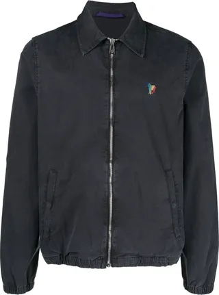 Zebra-Motif Bomber Jacket