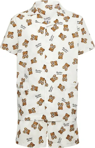 Teddy Bear cotton poplin short pajamas