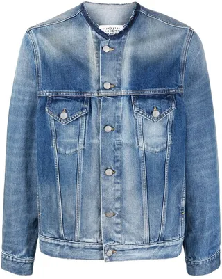 Round-Neck Detail Denim Jacket