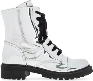 Alexandre Vauthier Metallic-Effect Lace-Up Boots