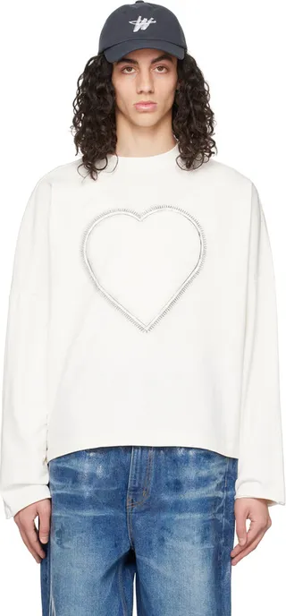 We11done Off-White Heart Choker Long Sleeve T-Shirt